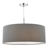 RON1739 60Cm 3 Light Pendant Slate Grey With Diffuser