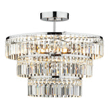 ROW5450 3 Light 3 Tier Semi Flush Polished Chrome