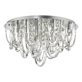 Large 11 Light Flush Polished Chrome Crystal