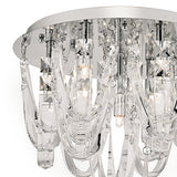 Small 7 Light Flush Polished Chrome Crystal