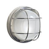 SAL5044 Round Outdoor Wall Light Stainless Steel Glass Ip44