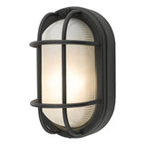 Oval Outdoor Wall Light Matt Black Ip44