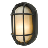 SAL5222 Oval Outdoor Wall Light Matt Black Ip44