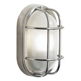 SAL5244 Oval Outdoor Wall Light Stainless Steel Glass Ip44