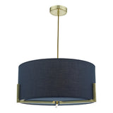 Pendant Gold With Navy Cotton Shade