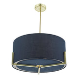 SAN0323 Pendant Gold With Navy Cotton Shade