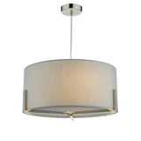 SAN0339 Pendant Satin Chrome With Grey Cotton Shade