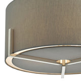 Pendant Satin Chrome With Grey Cotton Shade