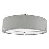 3 Light Semi Flush Satin Chrome With Grey Shade