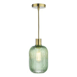 SAW6524 Easy Fit Pendant Green Ribbed Glass