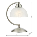 Touch Table Lamp Satin Chrome Glass