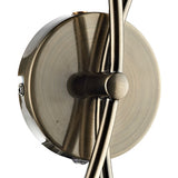 2 Light Wall Light Antique Brass Glass