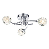 SEA5346 3 Light Flush Satin Chrome Glass