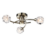 SEA5375 3 Light Semi Flush Antique Brass