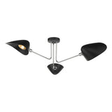 SEB0322 3 Light Semi Flush Matt Black Polished Chrome