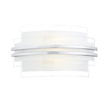 SEC072 Small Wall Light Frosted Glass Polished Chrome Led