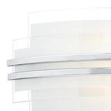 Small Wall Light Frosted Glass Polished Chrome Led