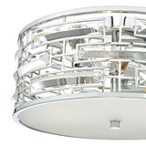 3 Light Flush Polished Chrome Crystal With Diffuser
