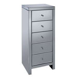 SEVCH5MIR 5 Drawer Narrow Chest White