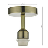 1 Light Semi Flush Suspension Antique Brass Bracket Only