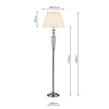 Floor Lamp Satin Chrome With Shade (Multipack)