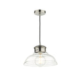 SIR0161 1 Light Single Pendant Antique Chrome Clear Glass