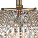 Dual Light Table Lamp Antique Brass & Silver Glass With Shade