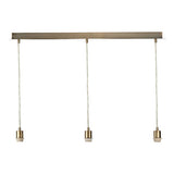 SP367 3 Light Antique Brass E27 Suspension With Clear Cable