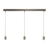 SP368 3 Light Satin Chrome E27 Suspension With Clear Cable