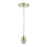 SP63 1 Light Satin Brass E27 Suspension With Clear Cable
