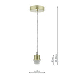 1 Light Satin Brass E27 Suspension With Clear Cable