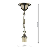 1 Light Antique Brass E27 Suspension With Chain
