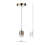 1 Light Antique Brass E27 Suspension With Clear Cable