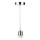 SP68 1 Light Satin Chrome E27 Suspension With Clear Cable