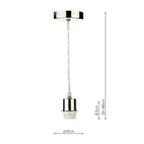 1 Light Satin Chrome E27 Suspension With Clear Cable