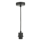 SP69 1 Light Matt Black E27 Suspension With Black Cable