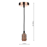1 Light E27 Decorative Suspension Copper