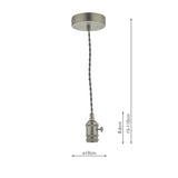 1 Light Antique Chrome E14 Suspension