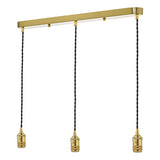 SPB3640 3 Light Bar Suspension Brass With Black Cable