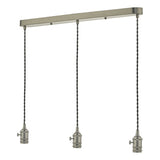 SPB3661 3 Light Bar Suspension Antique Chrome With Grey Cable