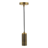 SPK0140 1 Light Knurled Brass E27 Suspension