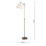 Rise & Fall Floor Lamp Antique Brass With Shade