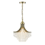 SUR0108 1 Light Pendant Antique Brass Faceted Glass