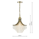 1 Light Pendant Antique Brass Faceted Glass