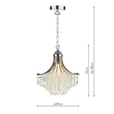 1 Light Pendant Crystal Polished Chrome