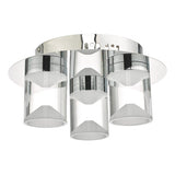 Bathroom 3 Light Flush Polished Chrome Acrylic Ip44 Led