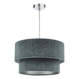 Easy Fit Tired Velvet Shade Dark Grey With Silver Lining