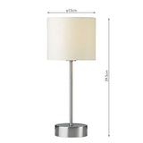 Touch Table Lamp Satin Chrome With Shade (Multipack)