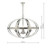 6Lt Pendant Satin Chrome