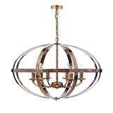 SYM0664 6 Light Pendant Petrol Copper